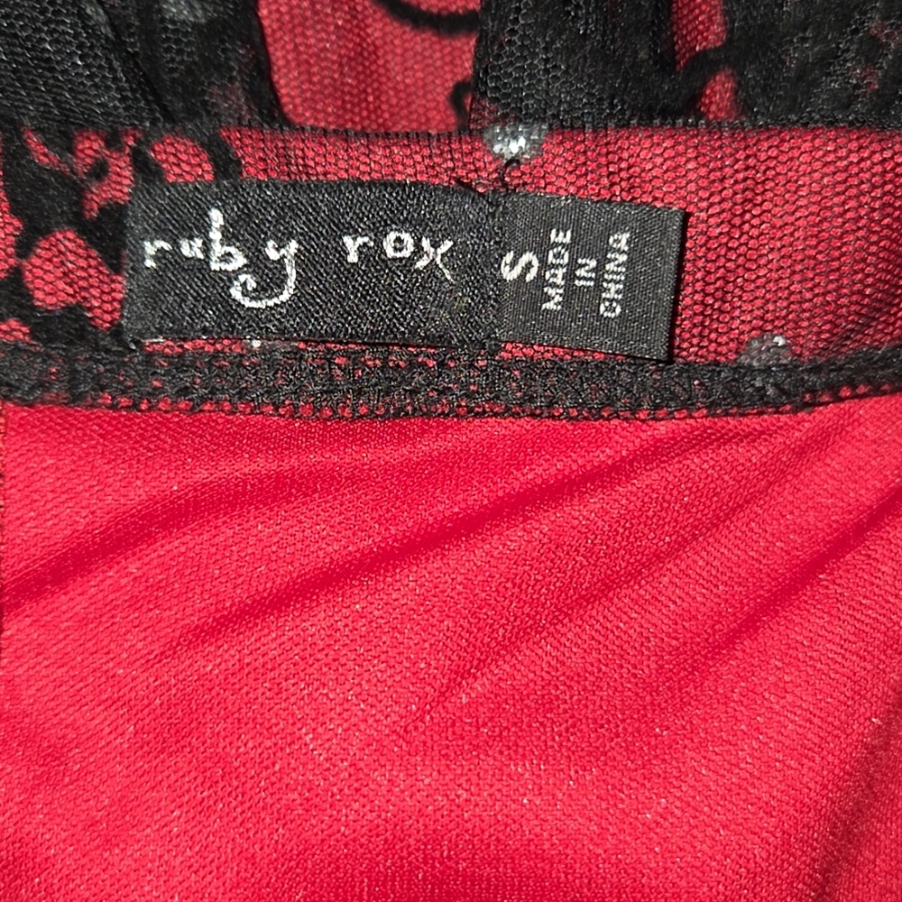 Ruby Rox Red And Black Backless Halter Dress - image 3